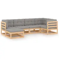 vidaXL 6-tlg. Garten-Lounge-Set mit Kissen Massivholz Kiefer