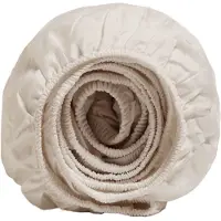 Yumeko Spannbettlaken Baumwollsatin 140x200 Naturell - Eco, Bio & Fairtrade