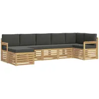 vidaXL Outdoor-Sofagarnitur 7 pcs Weiß und Anthrazit