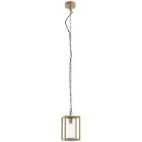 LUCANDE Außenhängeleuchte Ferda, braun, IP44, Glas, E27 Ferda , dimmbar, braun / rost, Aluminium, Modern