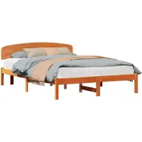 vidaXL Bettrahmen Wachsbraun 140 x 200 cm Massives Kiefernholz