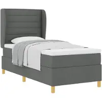 vidaXL Boxspringbett mit Matratze Dunkelgrau 200 x 80 cm Stoff