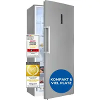 Exquisit Gefrierschrank, 600 Liter, No-Frost, LED-Beleuchtung, digitales Bedienpanel, leise, GS600-NF-H-040E inoxlook