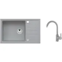 Alveus Sets - Spüle-Set Intermezzo 130 und Armatur Tonia, concrete SETA026