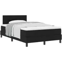 vidaXL Boxspringbett mit Kopfteil Schwarz 120 x 190 cm Stoff