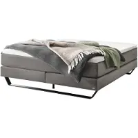 Hasena Raumspar Boxspringbett Julieta steel Fußkufe schwarz 200x200 : Topper - Elegance Top (medium)