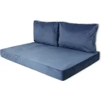 Madison Palettenkissen 120x80 cm Blau / Safier Blue | Outdoor Velvet Stoff