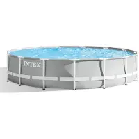 Intex 26724 ex 26734, Prism runder Aufstellpool, 457x107cm,inkl. Filterpumpe, Leiter, Abdeckplatte. Bodenmatte