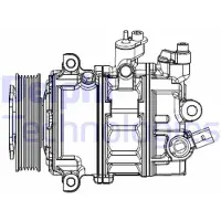 Delphi CS20529 7ZSE17 Klimaanlage Klimakompressor PAG 46 für VW Jetta IV (162, 163, AV3, AV2)
