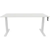 Q-CONNECT Schreibtisch manuell höhenverstellbar 160x80cm weiß/weiß.