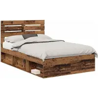 vidaXL Bettrahmen Altholz 120 x 190 cm Massives Kiefernholz