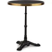 Blumfeldt Patras - Bistro-Tisch, Gartentisch, Deko-Zierkante, Gusseiserner Standfuß, für drinnen und draußen, wasserfest, frostsicher, 57,5 cm Ø 72 cm Höhe, schwarz