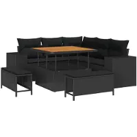 vidaXL Gartensofa-set 8 stk. Schwarz Poly-Rattan
