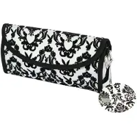 Blueprint Collections Playboy Kosmetiktasche Schwarz-Weiss - Kleiner Kosmetikkoffer & Make-up Tasche - Vielseitige Kulturtasche mit Klappe & Rückfach - Reise-Organizer