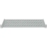 Intellinet 19" Fachboden zur Frontmontage, 1 HE, Montage an den beiden vorderen Profilschienen, 150 mm Tiefe, grau, Regalboden, Stahl, Grau, 1 kg