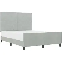 vidaXL Boxspringbett mit Kopfteil Hellgrau 160 x 200 cm Samt