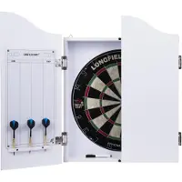 Engelhart Weisser Schrank mit Sisal Dartscheibe 065004C inkl. Darts