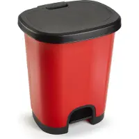 PlasticForte Treteimer - rot/schwarz - 18L - 33 x 28 x 40 cm