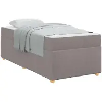 vidaXL Bettrahmen Taupe 90 x 190 cm Stoff