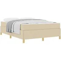 vidaXL Bettrahmen Creme 140 x 190 cm Stoff