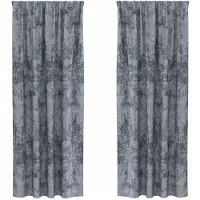 vidaXL Samtvorhänge mit Vorhängen 2 pcs Silber Grau 225 x 140 cm Samt