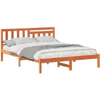 vidaXL Bettrahmen Wachsbraun 160 x 200 cm Massives Kiefernholz