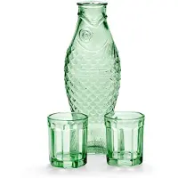 Serax Karaffe mit Gläsern M Fish & Fish Greem 850 ml