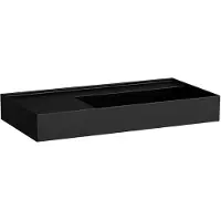 Laufen Kartell Waschtisch, unterbaufähig, Ablage links, ohne Hahnloch, ohne Überlauf, 900x460mm, H8103397161121, Farbe: Schwarz Matt
