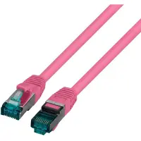 EFB Elektronik RJ45 Patchkabel S/FTP Cat6A LSZH Magenta Laenge 7,5m 4x2xAWG27/7 nach TIA/EIA568B geschirmt Uebertragungsstandards 10Gbit