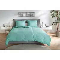 Hahn Renforce Bettwäsche 155x220 stonewashed jelly mint grün uni 123061-554