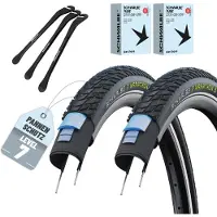 Schwalbe 2er Set Reifen Marathon E-Plus Schwarz Reflex 27,5 x 2,00 (50-584)“ + DV + Reifenheber