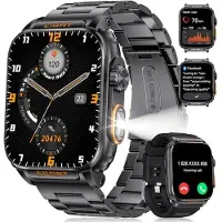 Lige FV3 Smartwatch Herren mit Telefonfunktion, LED Taschenlampe Fitnesstracker, 100+ Sportmodi Schlafmonitor, IP68 Smartwatches Wasserdicht, Uhren Smart Watch für Herren mit Android iOS