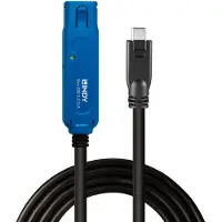 Lindy 43381, 8 m, USB C, USB A, USB 3.2 Gen 1 (3.1 Gen 1), 5 Gbit/s, Schwarz, Blau