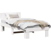 vidaXL Bettrahmen mit Kopfteil Weiß 80 x 200 cm Massives Kiefernholz