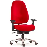 Sitwell Bürodrehstuhl Lady m. Armlehne Alu-Fußkreuz Hartboden rot
