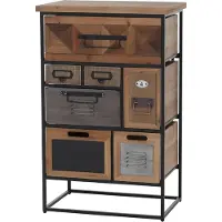 Mendler Apothekerkommode MCW-Q78, Schrank Highboard Schubladen Industrial Vintage/Shabby Holz Metall 84x53x31cm