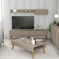 Skye Decor , Lyon 3 - Atlas, Walnut, Wohnzimmermöbel-Set, Atlas, 100 % MELAMINBESCHICHTETE SPANPLATTEN, 180 x 35 x 44 cm