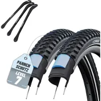 Schwalbe 2er Set Reifen Marathon Plus MTB Schwarz Reflex 27.5 x 2.10 (54-584)" + 3x MSZweirad Reifenheber