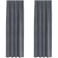vidaXL Verdunkelungsvorhänge 2 pcs Hellgrau 140 x 260 cm Samt