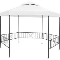 Syfax Gartenpavillon 323x275x265 cm Weiß 180 g/m²