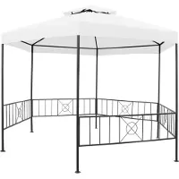 Syfax Gartenpavillon 323x275x265 cm Weiß 180 g/m²