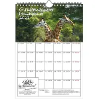 Seelenzauber GmbH Giraffenzauber Planer DIN A4 Kalender für 2027 Giraffen - Geschenkset Inhalt: 1x Kalender 1x Weihnachtsanhänger 1x Grußanhänger (gesamt 3 Teile)