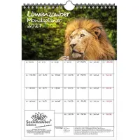 Seelenzauber GmbH Löwenzauber Planer DIN A4 Kalender für 2027 Löwen und Löwenbabys - Geschenkset Inhalt: 1x Kalender, 1x Weihnachtsanhänger (insgesamt 2 Teile)