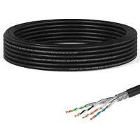 HB-DIGITAL Netzwerkkabel CAT 7 Outdoor 10m LAN max. 1000 MHz S/FTP PE AWG23 PoE++ kompatibel