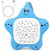 Dopwii Baby Einschlafhilfe mit Weißrauschen, Sternenhimmel-Projektor & beruhigenden Naturklängen für ruhigen Babyschlaf