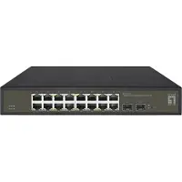 Level One Hilbert 18-Port Gigabit Smart Lite Switch, 16 x Gigabit RJ45, 2 x Gigabit SFP, Managed, L2, Gigabit Ethernet (10/100/1000), Rack-Einbau