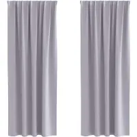 vidaXL Verdunkelungs-Vorhänge mit Ringen 2 pcs Metallic Grau