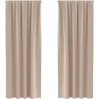 vidaXL Verdunkelungs-Vorhänge mit Ringen 2 pcs Taupe 260 x 140 cm