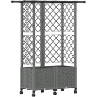 vidaXL Hochbeet mit Rankgitter und Dach Hellgrau 124 x 40 x 142 cm PP