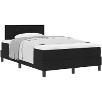 vidaXL Boxspringbett mit Kopfteil Schwarz 120 x 190 cm Stoff